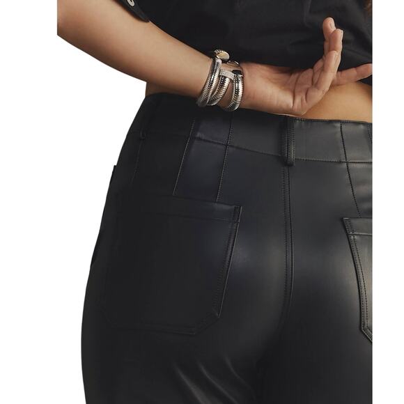 Maeve Colette Wide-Leg Vegan Navy Leather Pants Size 16W New with Tag MSRP $148 - Picture 4 of 12